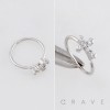 MULTI CZ CROSS CRUCIFIX  316L SURGICAL STEEL NOSE HOOP RING